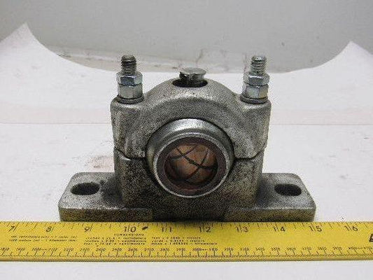 1-1/4" ID Self Aligning Spherical Bronze Sleeve 2 Bolt Bearing Block