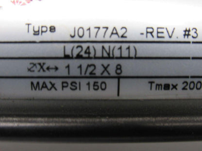 Norgren J0177A2 Rev #3 Pneumatic Tie Rod Cylinder 1-1/2" Bore 7-5/8" Stroke