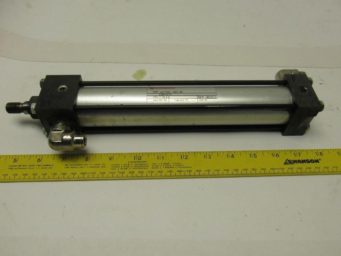 Norgren J0177A2 Rev #3 Pneumatic Tie Rod Cylinder 1-1/2" Bore 7-5/8" Stroke