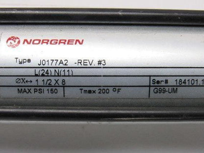 Norgren J0177A2 Rev #3 Pneumatic Tie Rod Cylinder 1-1/2" Bore 7-5/8" Stroke