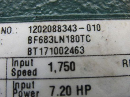 Dodge BF683LN180TC 27.99:1 Ratio 1750RPM Input 62.5RPM Hollow Shaft Gearbox