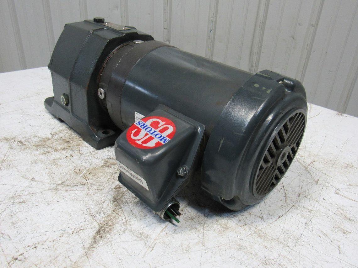 US Motors E190A 22.4:1 Ratio 78RPM 208-230/460V 3Ph Inline Helical Gear Motor