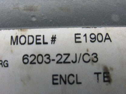US Motors E190A 22.4:1 Ratio 78RPM 208-230/460V 3Ph Inline Helical Gear Motor