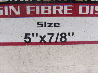 Random Products 5"x7/8" Aluminum Oxide Resin Fibre Disc 24 Grit Lot of 16