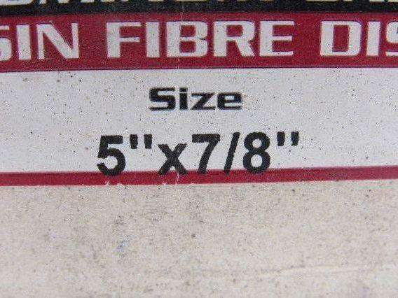 Random Products 5"x7/8" Aluminum Oxide Resin Fibre Disc 24 Grit Lot of 16