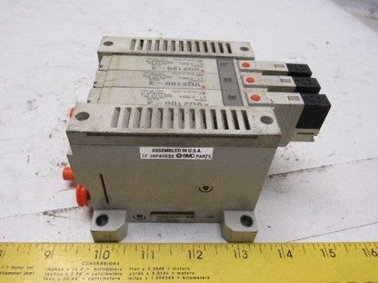 SMC VQ2100-3 5/2 Position Sigle Solenoid Operated Valve Bank Manifold 120V