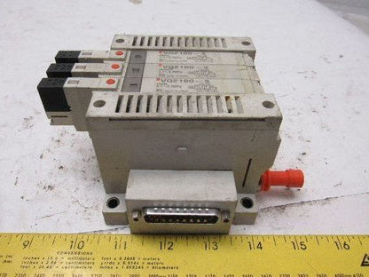 SMC VQ2100-3 5/2 Position Sigle Solenoid Operated Valve Bank Manifold 120V