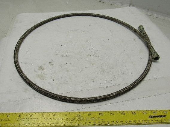 60" OAL 1/4" ID Stainless Steel Braided Hydraulic Line -6 9/16" Flare JIC Female