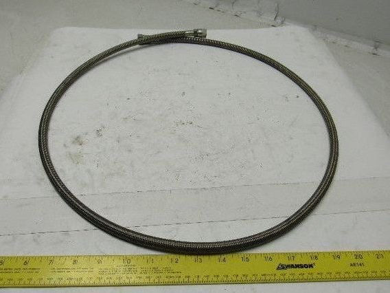 60" OAL 1/4" ID Stainless Steel Braided Hydraulic Line -6 9/16" Flare JIC Female