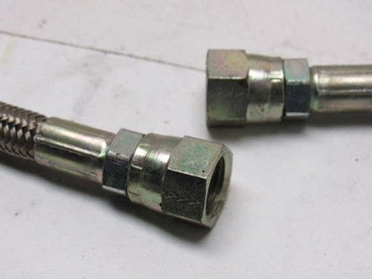 60" OAL 1/4" ID Stainless Steel Braided Hydraulic Line -6 9/16" Flare JIC Female