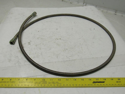60" OAL 1/4" ID Stainless Steel Braided Hydraulic Line -6 9/16" Flare JIC Female