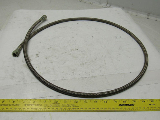60" OAL 1/4" ID Stainless Steel Braided Hydraulic Line -6 9/16" Flare JIC Female