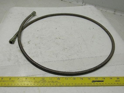 60" OAL 1/4" ID Stainless Steel Braided Hydraulic Line -6 9/16" Flare JIC Female