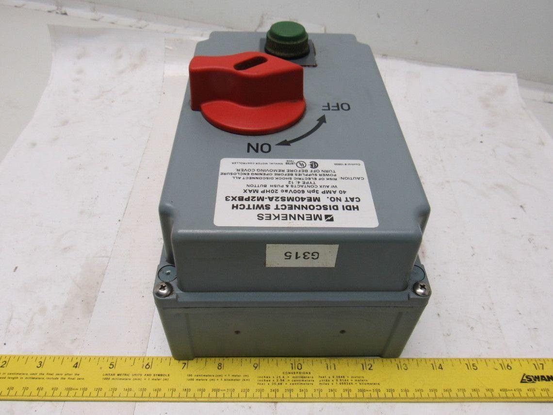Mennekes ME40MS2A-M2PBX3 40A 3Ph 600VAC 20Hp HDI Disconnect Switch