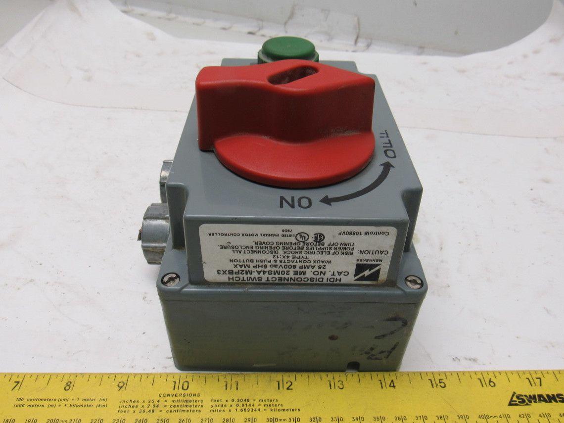 Mennekes ME20MS4A-M2PBX3 25A 600V 5Hp HDI Disconnect Switch