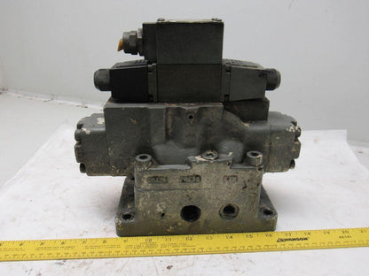 Racine FD4 BSHS 701SE Solenoid Pilot Operated 3 Position Spool Valve Unit 115V