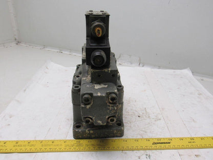 Racine FD4 BSHS 701SE Solenoid Pilot Operated 3 Position Spool Valve Unit 115V