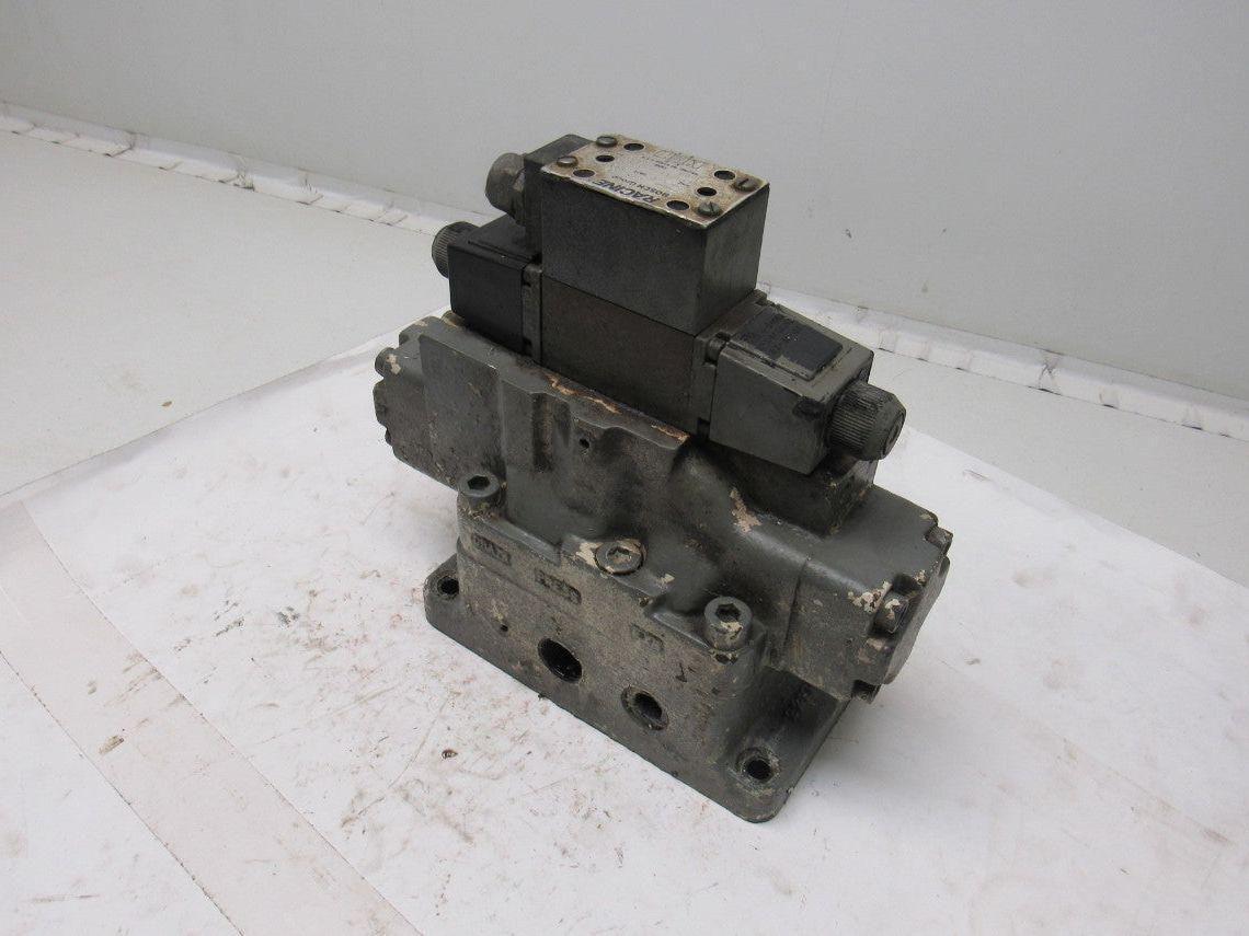 Racine FD4 BSHS 701SE Solenoid Pilot Operated 3 Position Spool Valve Unit 115V