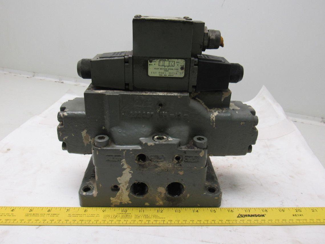 Racine FD4 BSHS 701SE Solenoid Pilot Operated 3 Position Spool Valve Unit 115V