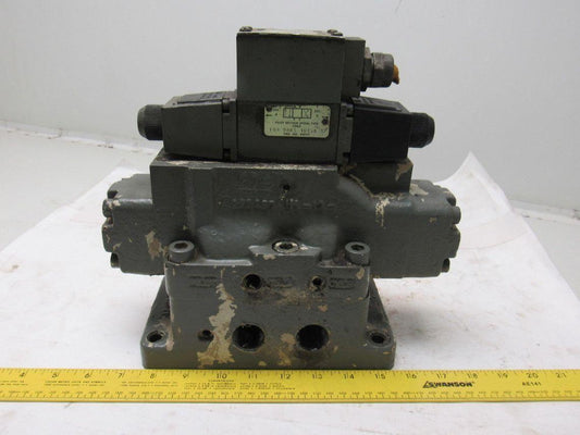 Racine FD4 BSHS 701SE Solenoid Pilot Operated 3 Position Spool Valve Unit 115V