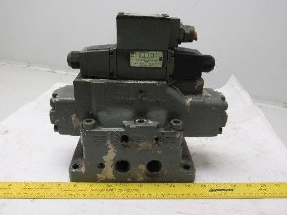 Racine FD4 BSHS 701SE Solenoid Pilot Operated 3 Position Spool Valve Unit 115V