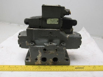Racine FD4 BSHS 701SE Solenoid Pilot Operated 3 Position Spool Valve Unit 115V