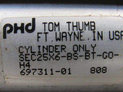 PHD SEC25x6-BS-BT-G Pneumatic Linear Slide & Cylinder Assembly Up to 6" Stroke