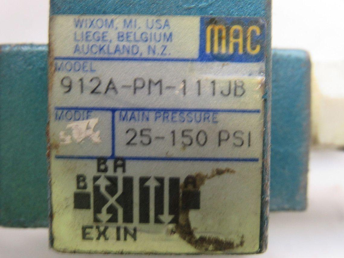 MAC 912A-PM-111JB 4 Way Single Solenoid Operated Pneumatic Valve 24V Coil