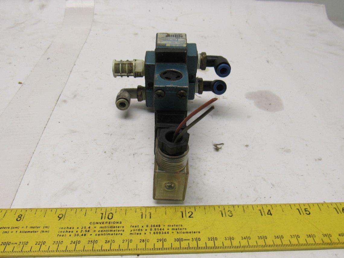 MAC 912A-PM-111JB 4 Way Single Solenoid Operated Pneumatic Valve 24V Coil