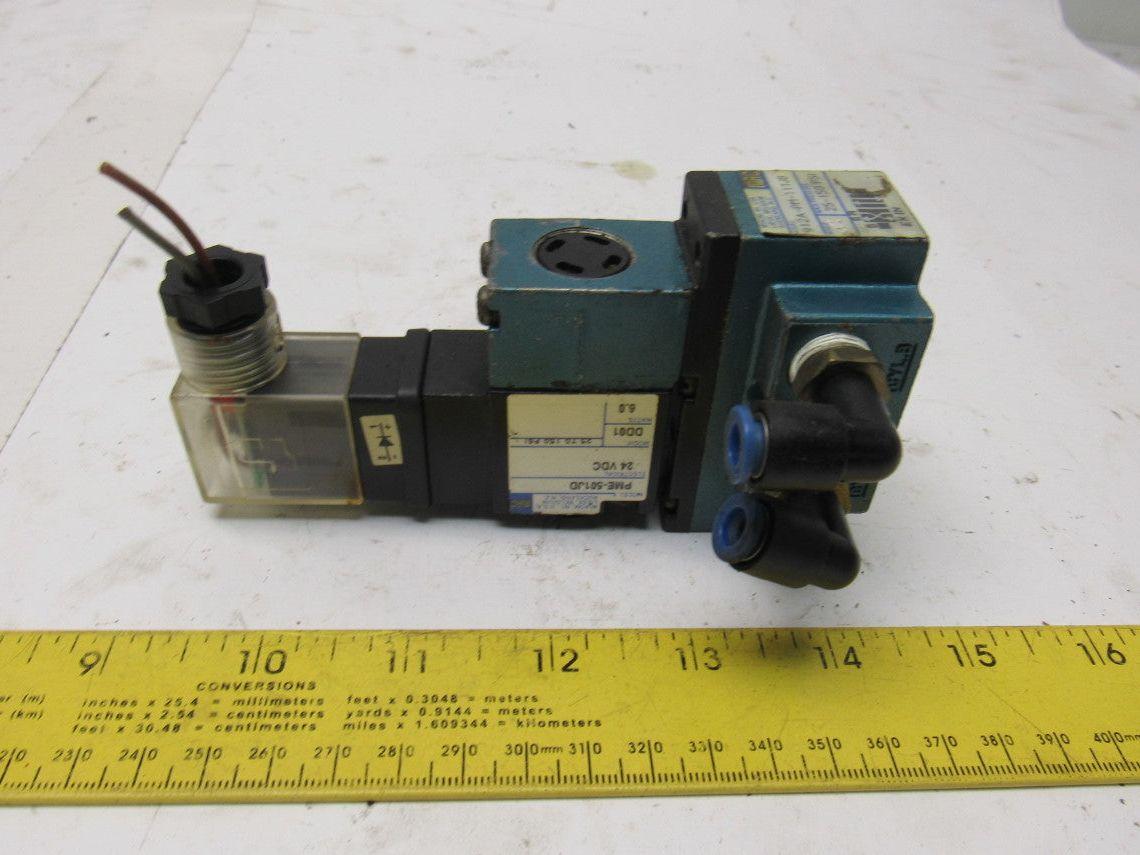 MAC 912A-PM-111JB 4 Way Single Solenoid Operated Pneumatic Valve 24V Coil