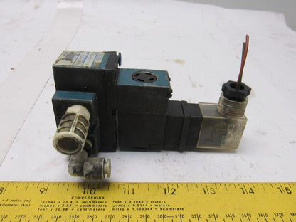 MAC 912A-PM-111JB 4 Way Single Solenoid Operated Pneumatic Valve 24V Coil
