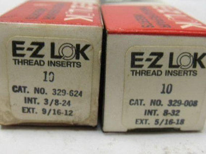 E-Z Lok 329-624 Mixed Lot New Thread Inserts 8-32, 3/8-24, 5/16-24  Lot Of 70