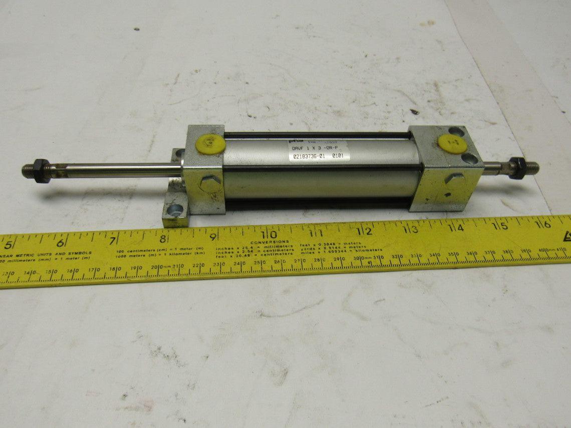 Phd DAVF 1x3-DR-P 1" Bore 3" Stroke Double Ended Rod Cylinder Push Pull