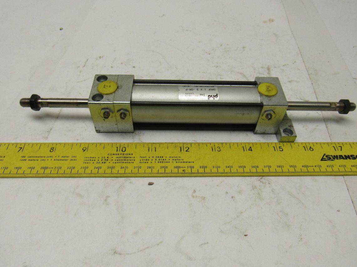 Phd DAVF 1x3-DR-P 1" Bore 3" Stroke Double Ended Rod Cylinder Push Pull