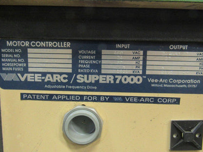 Vee-Arc/Super 7000 922-334 Adjustable Frequency Drive 20Hp 460V In  24-460V Out