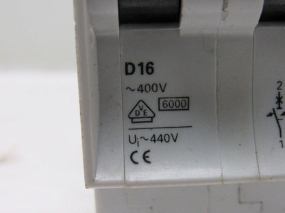 Siemens 5SX23-D16 Circuit Breaker 16A 480V 3 Pole