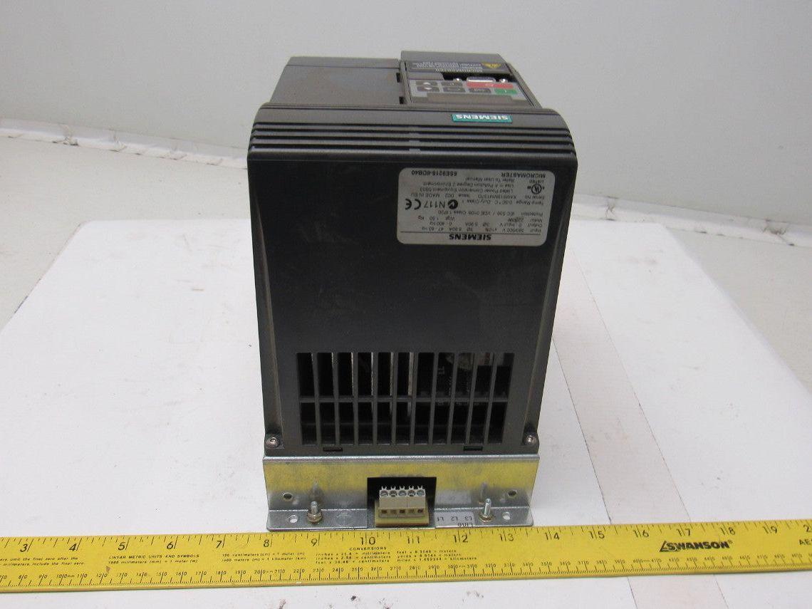 Siemens 6SE9215-8DB40 Micromaster Drive 4Hp 0-400Hz W/Interference Filter