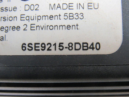 Siemens 6SE9215-8DB40 Micromaster Drive 4Hp 0-400Hz W/Interference Filter
