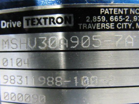 Cone Drive MSHV30A905-7A 40:1 3000 RPM Max 2-3/16" Thru Shaft Output Gearbox