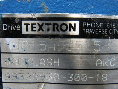 Cone Drive Backlash Option 15:1 Ratio .99Hp 3000RPM Inline RH Dual Output Gear