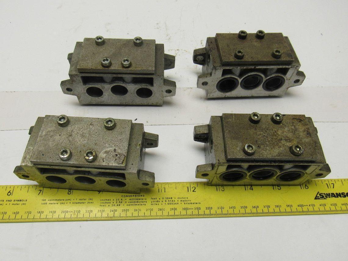Norgren VDMA 2434501 ISO #2 Valve Sub Block Plate Lot Of 4