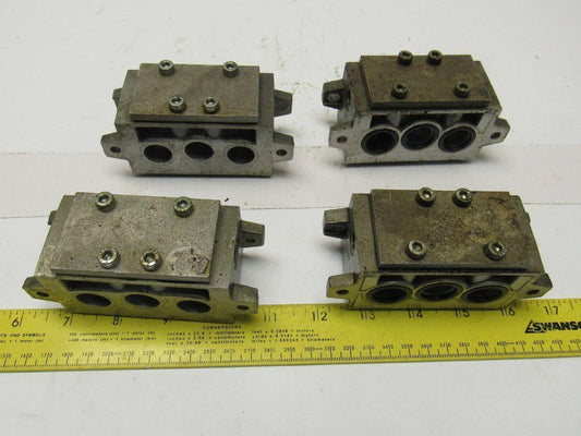 Norgren VDMA 2434501 ISO #2 Valve Sub Block Plate Lot Of 4