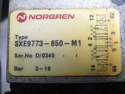 Norgren SXE9773-850-M1 Pneumatic 5/3 Solenoid Operated Air Valve 24V Coil