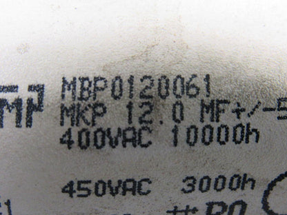 UniComp MBP0120061 12.0uF 400VAC 50/60Hz Run Capacitor