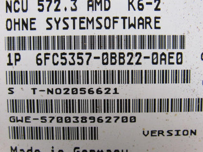 Siemens 6FC5357-0BB22-0AE0 Sinumerik 840D/DE NCU572.3  AMD K6-2 Module Card