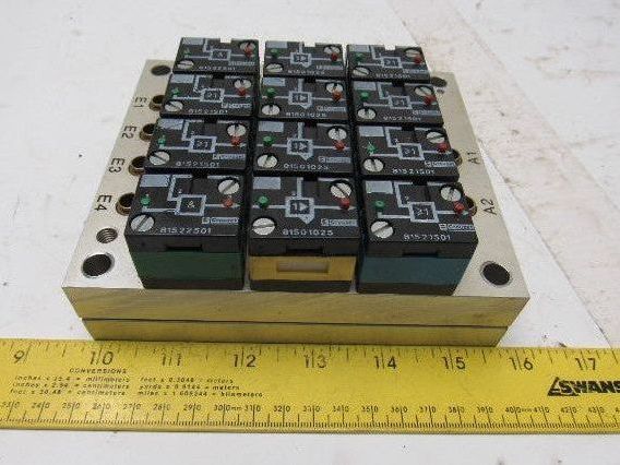 Rexroth Crouzet  81521501 Pneumatic Logic Component Element Manifold Assembly