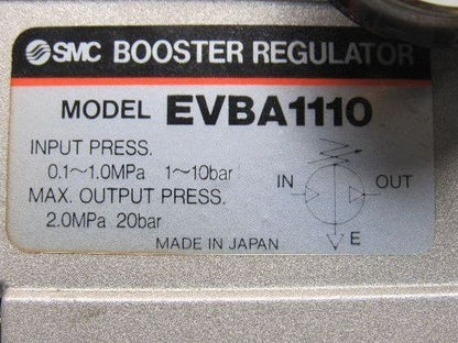 SMC EVBA1110 1-10 Bar Input 20 Bar Output Pressure Booster Regulator