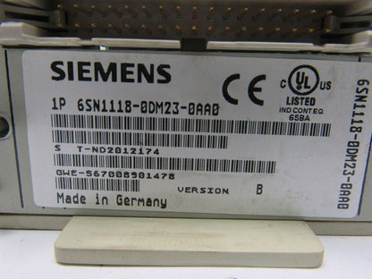 Siemens 6SN1118-0DM23-0AA0 Ver. D Simodrive Servo Amplifier Axis Module  Card