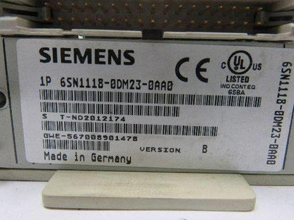 Siemens 6SN1118-0DM23-0AA0 Ver. D Simodrive Servo Amplifier Axis Module  Card