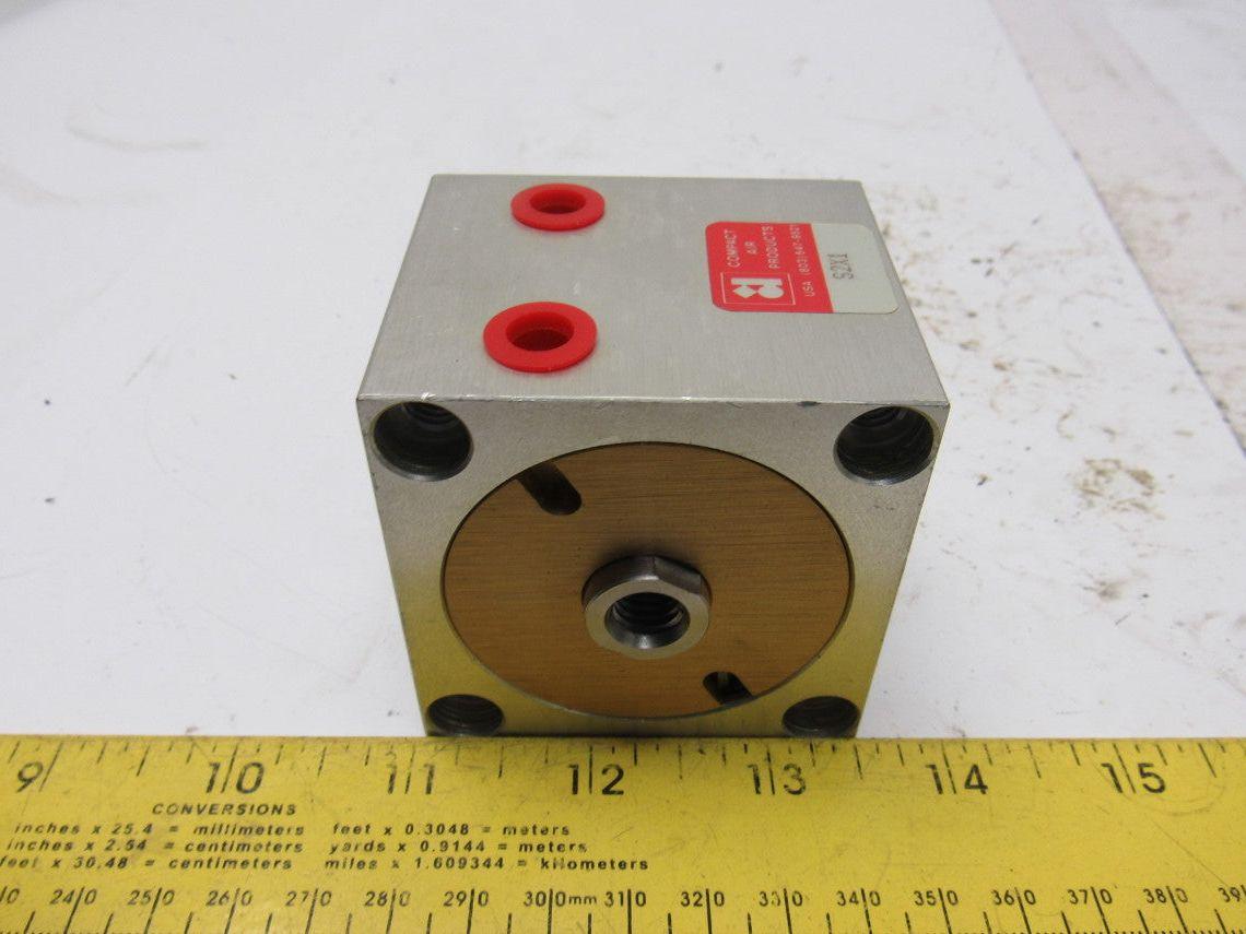 Compact Air Products S2X1 2-1/2" Square Bore Air Cylinder 1" Stroke
